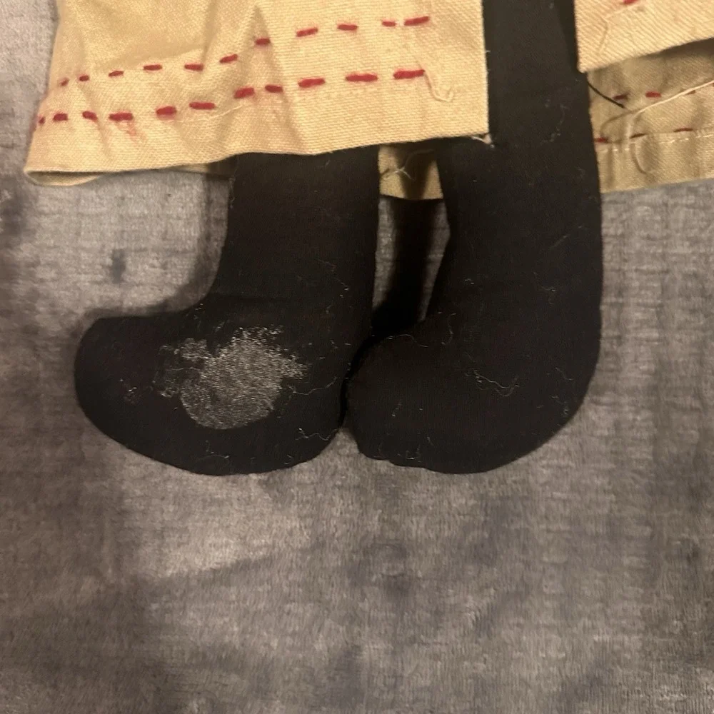 Pair of Y2K Folk Art Black Cat Cloth Dolls | Primitive Farmhouse Handmade Style